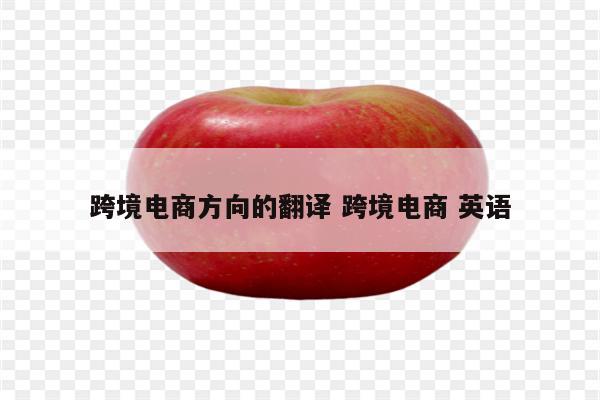 跨境电商方向的翻译 跨境电商 英语