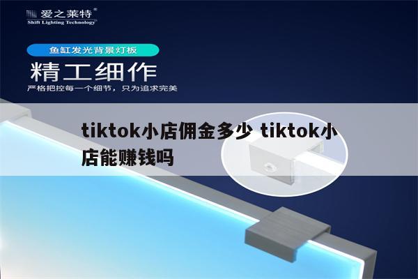 tiktok小店佣金多少 tiktok小店能赚钱吗