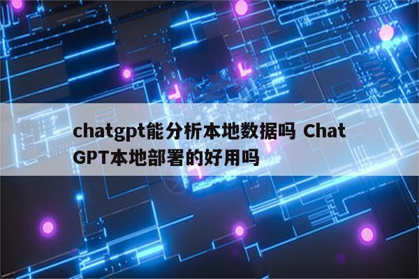 chatgpt能分析本地数据吗 ChatGPT本地部署的好用吗