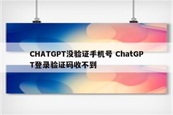 CHATGPT没验证手机号 ChatGPT登录验证码收不到
