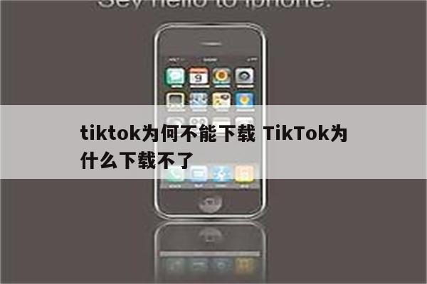 tiktok为何不能下载 TikTok为什么下载不了