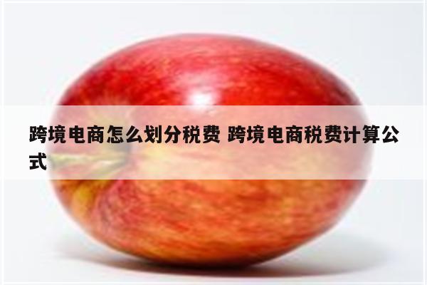跨境电商怎么划分税费 跨境电商税费计算公式