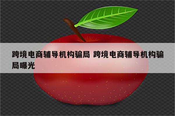 跨境电商辅导机构骗局 跨境电商辅导机构骗局曝光