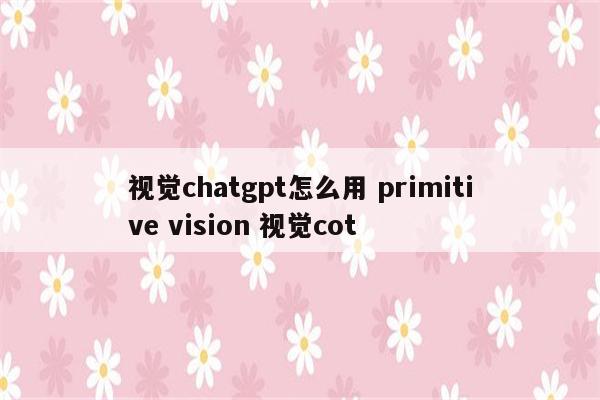 视觉chatgpt怎么用 primitive vision 视觉cot