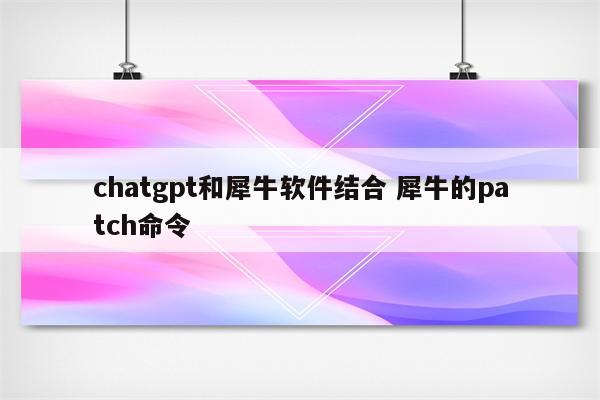 chatgpt和犀牛软件结合 犀牛的patch命令