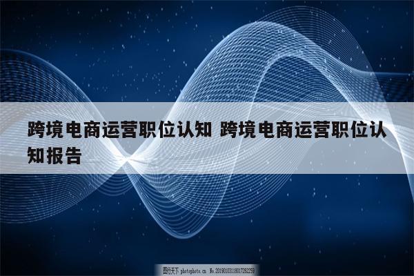 跨境电商运营职位认知 跨境电商运营职位认知报告