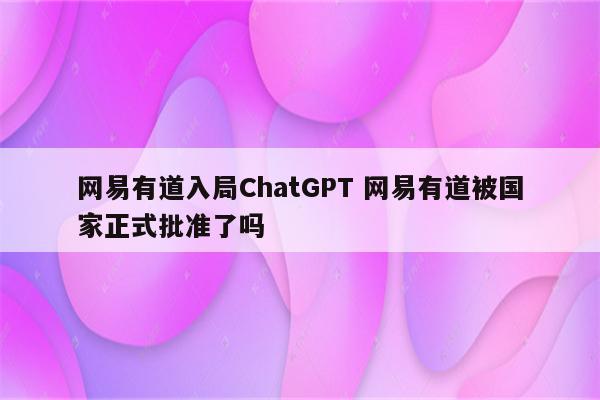 网易有道入局ChatGPT 网易有道被国家正式批准了吗