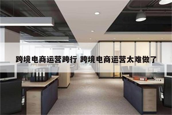 跨境电商运营跨行 跨境电商运营太难做了