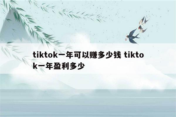 tiktok一年可以赚多少钱 tiktok一年盈利多少
