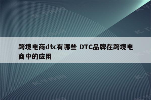 跨境电商dtc有哪些 DTC品牌在跨境电商中的应用