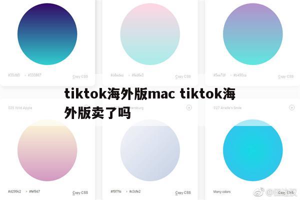 tiktok海外版mac tiktok海外版卖了吗