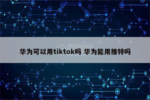 华为可以用tiktok吗 华为能用推特吗