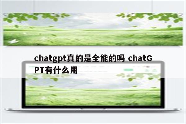 chatgpt真的是全能的吗 chatGPT有什么用