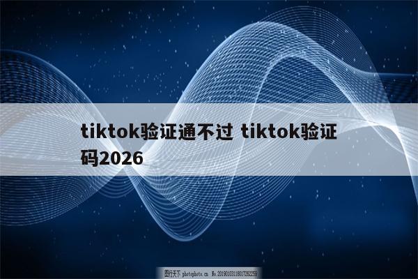 tiktok验证通不过 tiktok验证码2026