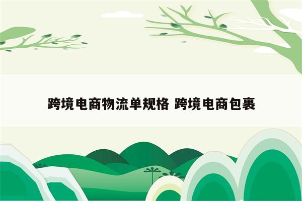 跨境电商物流单规格 跨境电商包裹