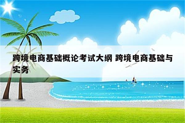 跨境电商基础概论考试大纲 跨境电商基础与实务
