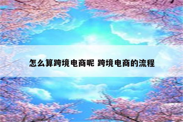 怎么算跨境电商呢 跨境电商的流程