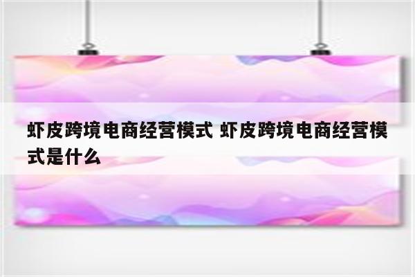 虾皮跨境电商经营模式 虾皮跨境电商经营模式是什么