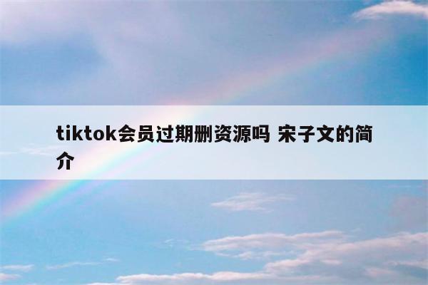 tiktok会员过期删资源吗 宋子文的简介