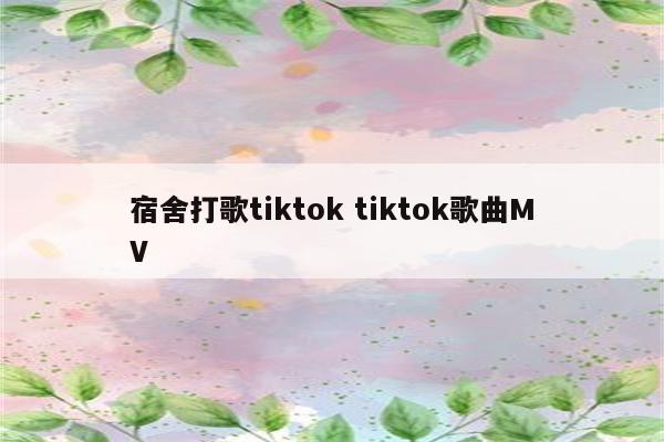 宿舍打歌tiktok tiktok歌曲MV
