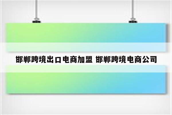 邯郸跨境出口电商加盟 邯郸跨境电商公司