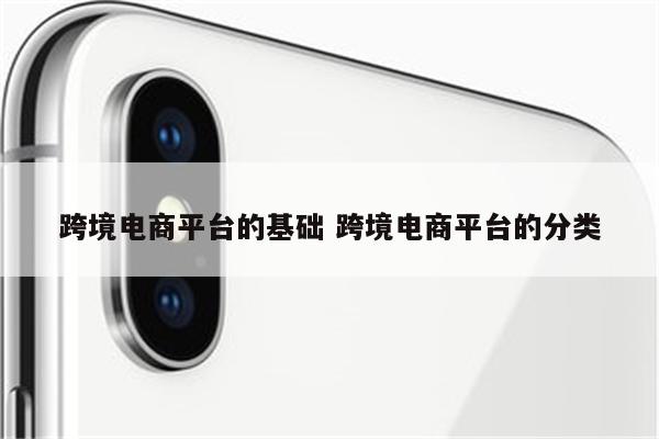 跨境电商平台的基础 跨境电商平台的分类
