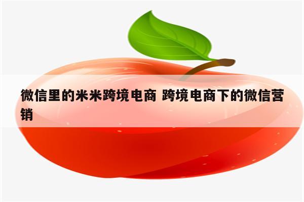 微信里的米米跨境电商 跨境电商下的微信营销