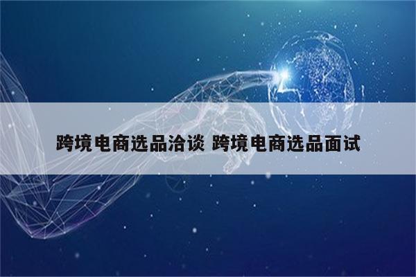 跨境电商选品洽谈 跨境电商选品面试