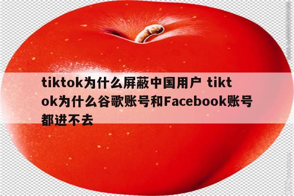 tiktok为什么屏蔽中国用户 tiktok为什么谷歌账号和Facebook账号都进不去