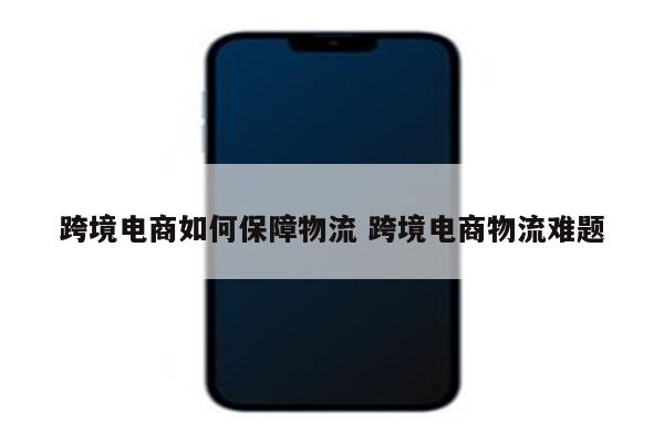 跨境电商如何保障物流 跨境电商物流难题