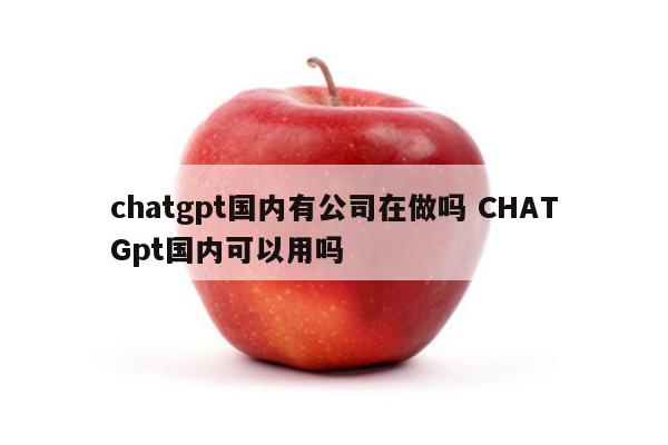 chatgpt国内有公司在做吗 CHATGpt国内可以用吗
