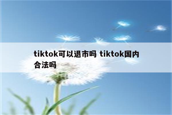 tiktok可以退市吗 tiktok国内合法吗