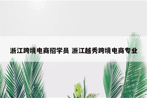 浙江跨境电商招学员 浙江越秀跨境电商专业