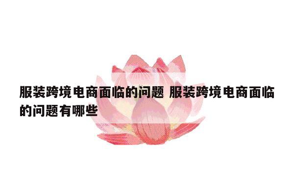 服装跨境电商面临的问题 服装跨境电商面临的问题有哪些