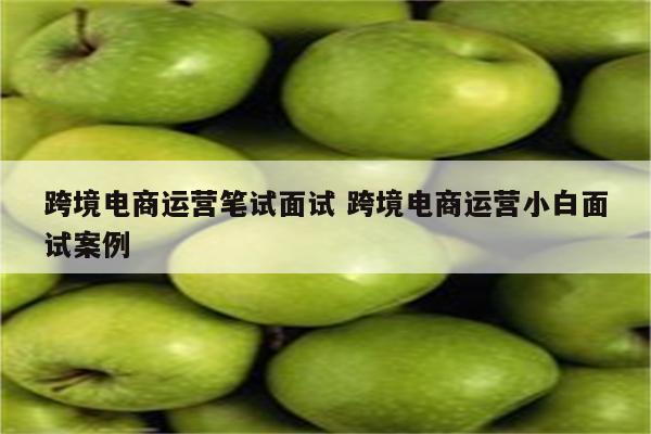 跨境电商运营笔试面试 跨境电商运营小白面试案例