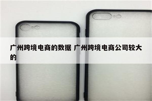 广州跨境电商的数据 广州跨境电商公司较大的