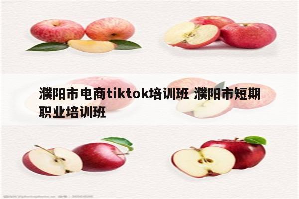 濮阳市电商tiktok培训班 濮阳市短期职业培训班