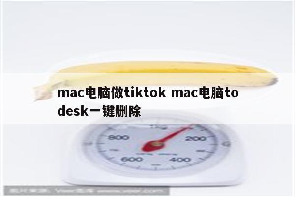 mac电脑做tiktok mac电脑todesk一键删除
