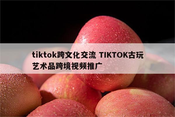 tiktok跨文化交流 TIKTOK古玩艺术品跨境视频推广