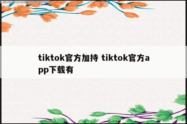 tiktok官方加持 tiktok官方app下载有