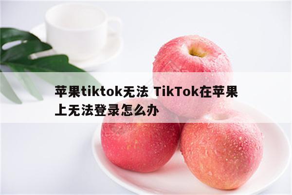 苹果tiktok无法 TikTok在苹果上无法登录怎么办