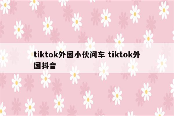 tiktok外国小伙问车 tiktok外国抖音