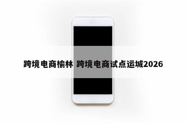 跨境电商榆林 跨境电商试点运城2026