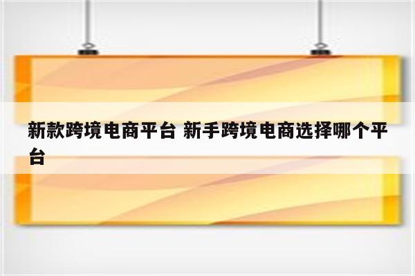 新款跨境电商平台 新手跨境电商选择哪个平台