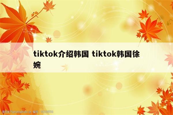 tiktok介绍韩国 tiktok韩国徐婉