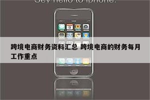 跨境电商财务资料汇总 跨境电商的财务每月工作重点