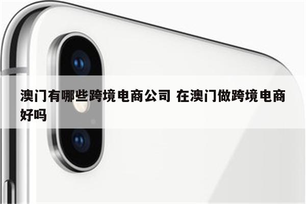 澳门有哪些跨境电商公司 在澳门做跨境电商好吗