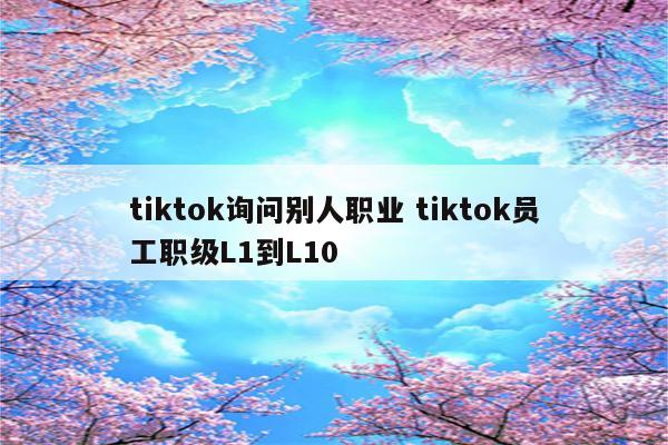 tiktok询问别人职业 tiktok员工职级L1到L10