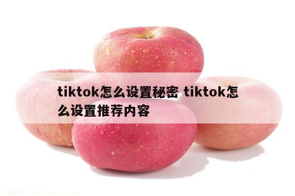 tiktok怎么设置秘密 tiktok怎么设置推荐内容