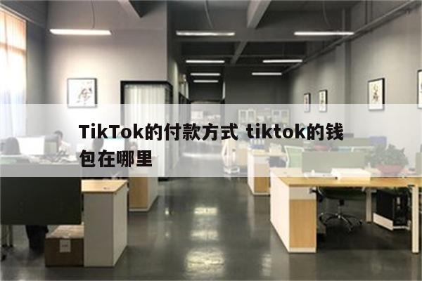 TikTok的付款方式 tiktok的钱包在哪里
